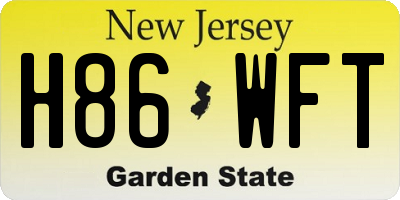 NJ license plate H86WFT