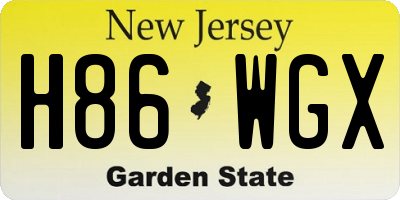 NJ license plate H86WGX