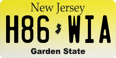 NJ license plate H86WIA