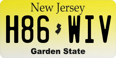 NJ license plate H86WIV
