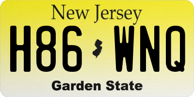 NJ license plate H86WNQ