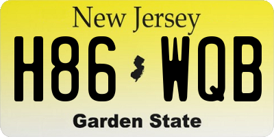 NJ license plate H86WQB