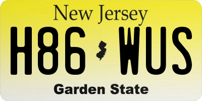 NJ license plate H86WUS