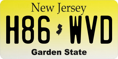 NJ license plate H86WVD