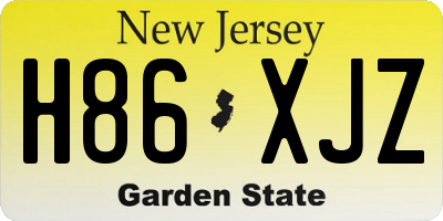 NJ license plate H86XJZ