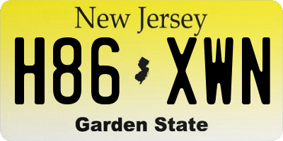 NJ license plate H86XWN