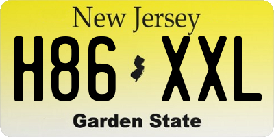 NJ license plate H86XXL