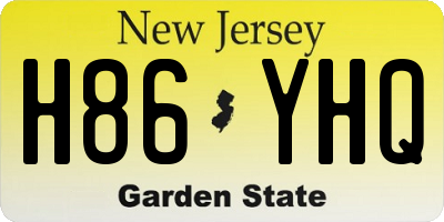 NJ license plate H86YHQ
