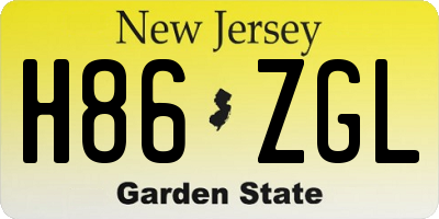 NJ license plate H86ZGL