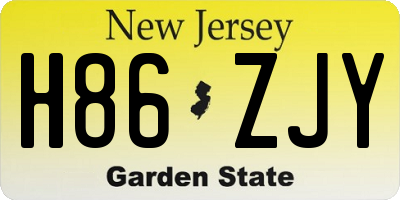 NJ license plate H86ZJY