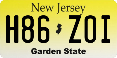 NJ license plate H86ZOI