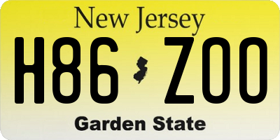 NJ license plate H86ZOO