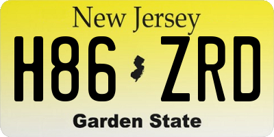 NJ license plate H86ZRD