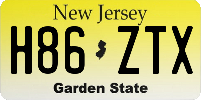 NJ license plate H86ZTX