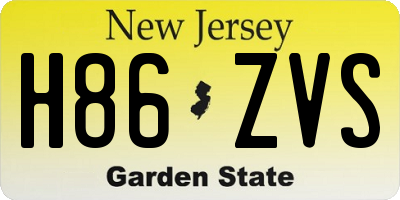 NJ license plate H86ZVS