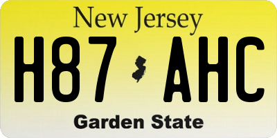 NJ license plate H87AHC