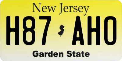 NJ license plate H87AHO