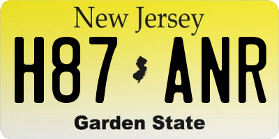 NJ license plate H87ANR