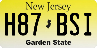 NJ license plate H87BSI