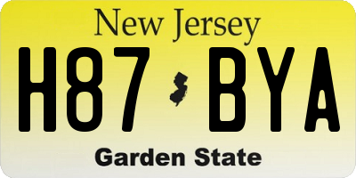 NJ license plate H87BYA