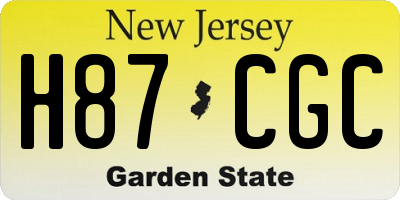 NJ license plate H87CGC