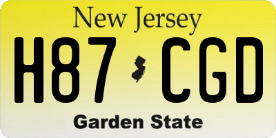 NJ license plate H87CGD