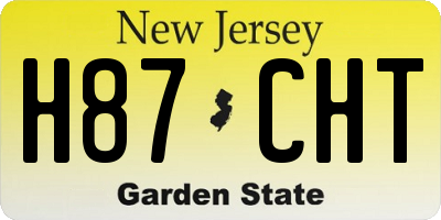 NJ license plate H87CHT