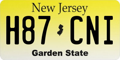 NJ license plate H87CNI