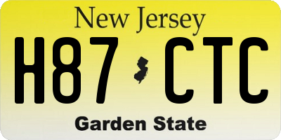 NJ license plate H87CTC