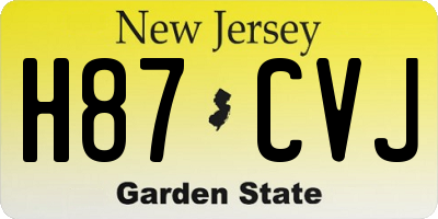 NJ license plate H87CVJ