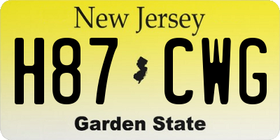 NJ license plate H87CWG