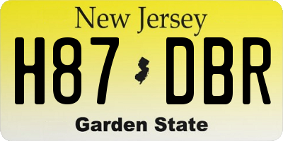 NJ license plate H87DBR