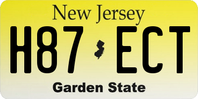 NJ license plate H87ECT
