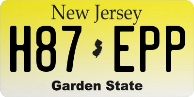 NJ license plate H87EPP