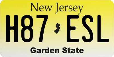 NJ license plate H87ESL
