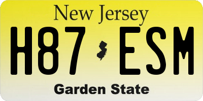NJ license plate H87ESM