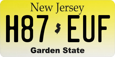 NJ license plate H87EUF
