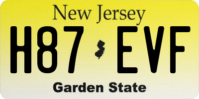 NJ license plate H87EVF