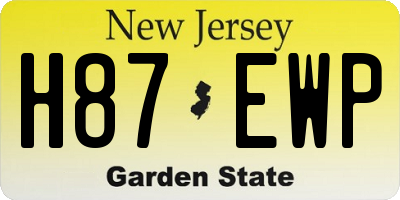 NJ license plate H87EWP