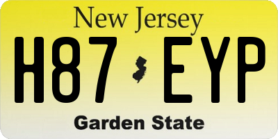 NJ license plate H87EYP