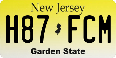NJ license plate H87FCM