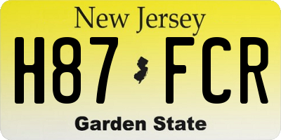 NJ license plate H87FCR