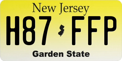 NJ license plate H87FFP