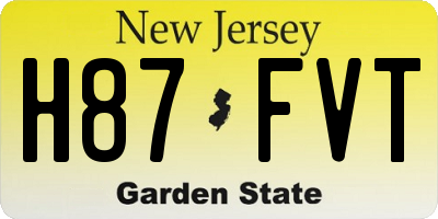 NJ license plate H87FVT
