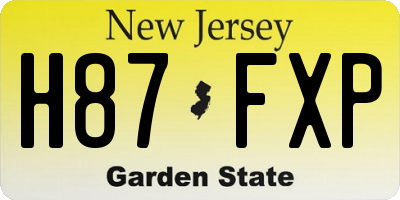 NJ license plate H87FXP