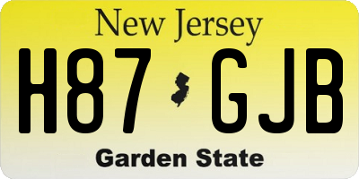 NJ license plate H87GJB