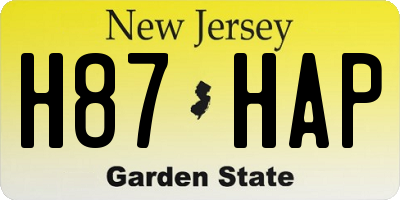 NJ license plate H87HAP