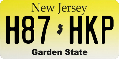 NJ license plate H87HKP