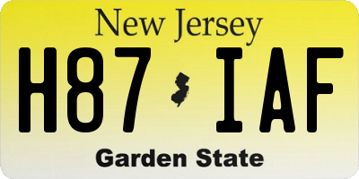 NJ license plate H87IAF