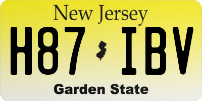 NJ license plate H87IBV